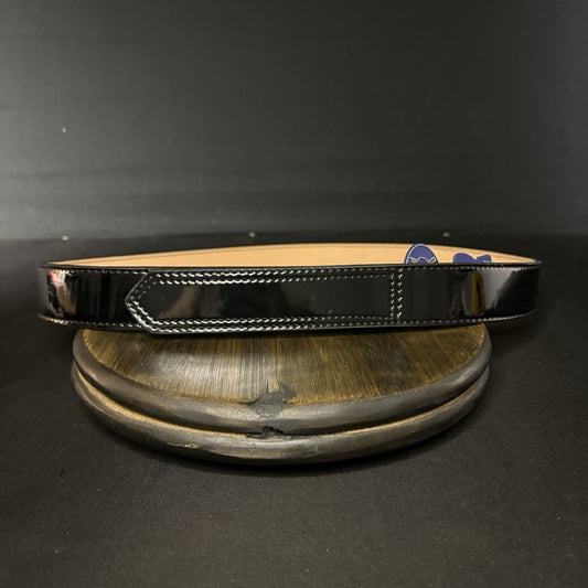 DutyMan Duty Belt Size 40" Plain Black Hi-Gloss Leather 1.5" Wide 1331