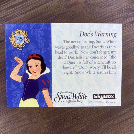 1993 Disney Snow White and the Seven Dwarfs Trading Card #45 Doc's Warning