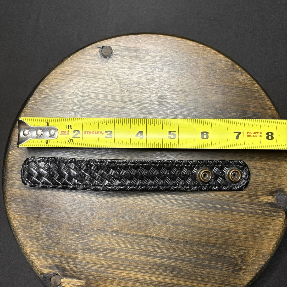 Bianchi Duty Belt Keeper Basket Weave Leather 7.25” Hidden Double Snaps 2 Lot