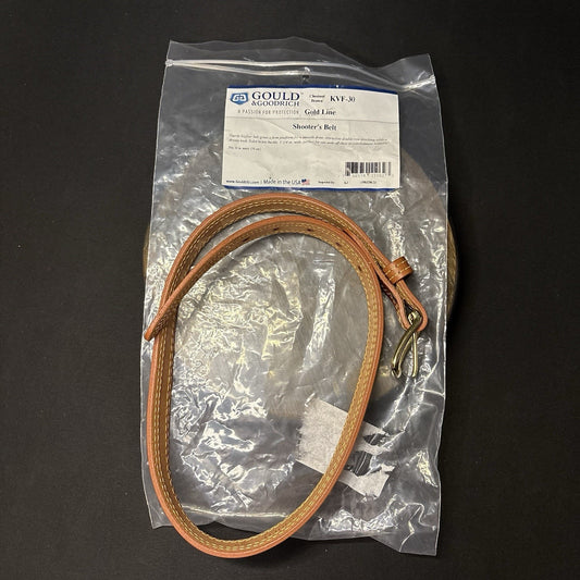 G&G Reinforced Shooter's Belt Size 30" Long 1.50" Wide, Chestnut Brown Gold Line