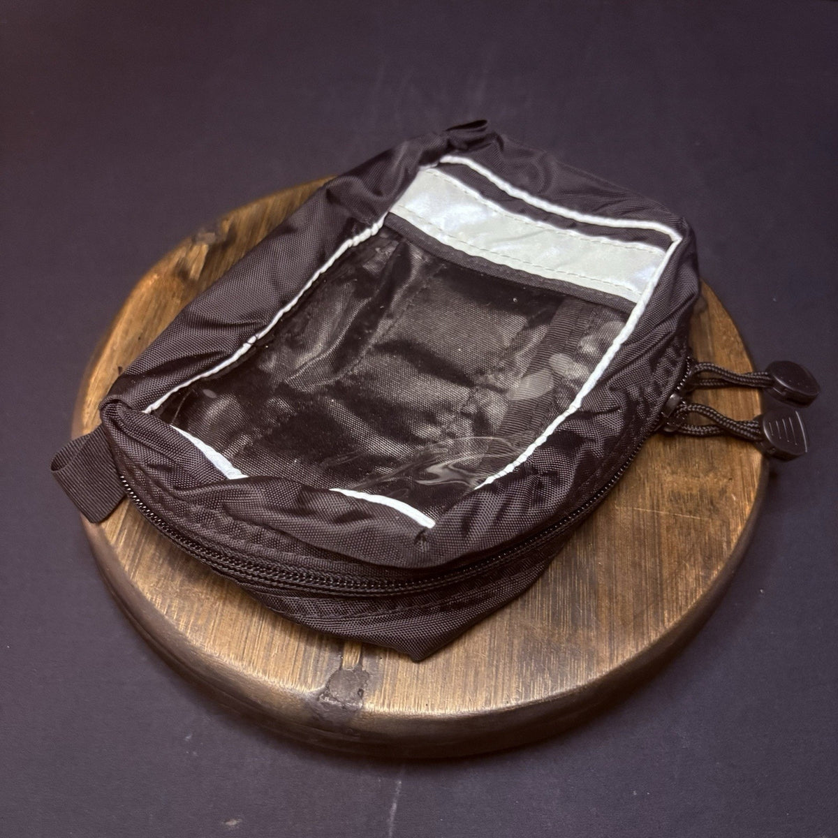 Nylon Pouch 8"x 5" See Through, Reflective Strips, Hook & Loop Attachment