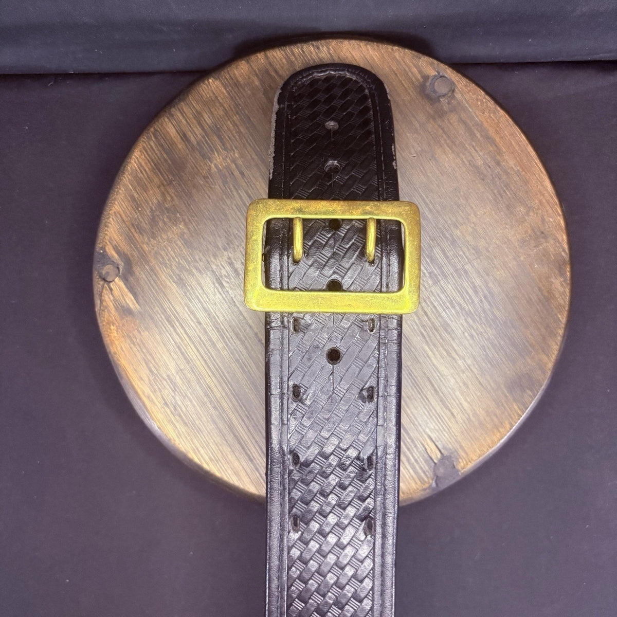 Bianchi Duty Belt (Size 34" - 36") Waist AccuMold Brass, Basket Weave Leather
