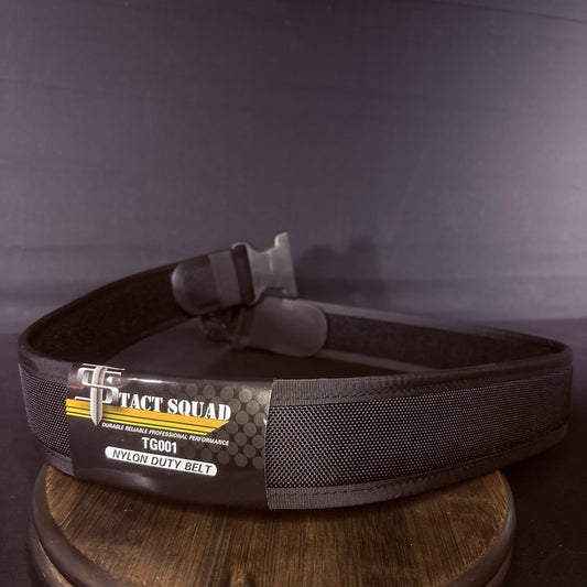 Tact Squad Duty Belt Size 40"- 46" Heavy Duty Black Nylon, Cop-Lok Buckle