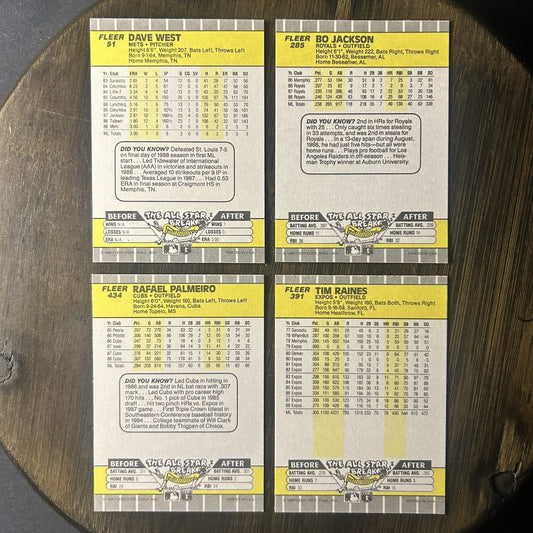1989 Fleer Trading Card (Lot Of 4) MLB Baseball High Grade