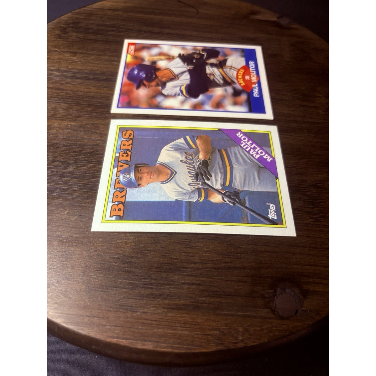 1988 Paul Molitor Topps #465 & Score #565 (2) High Grade Cards See Photos