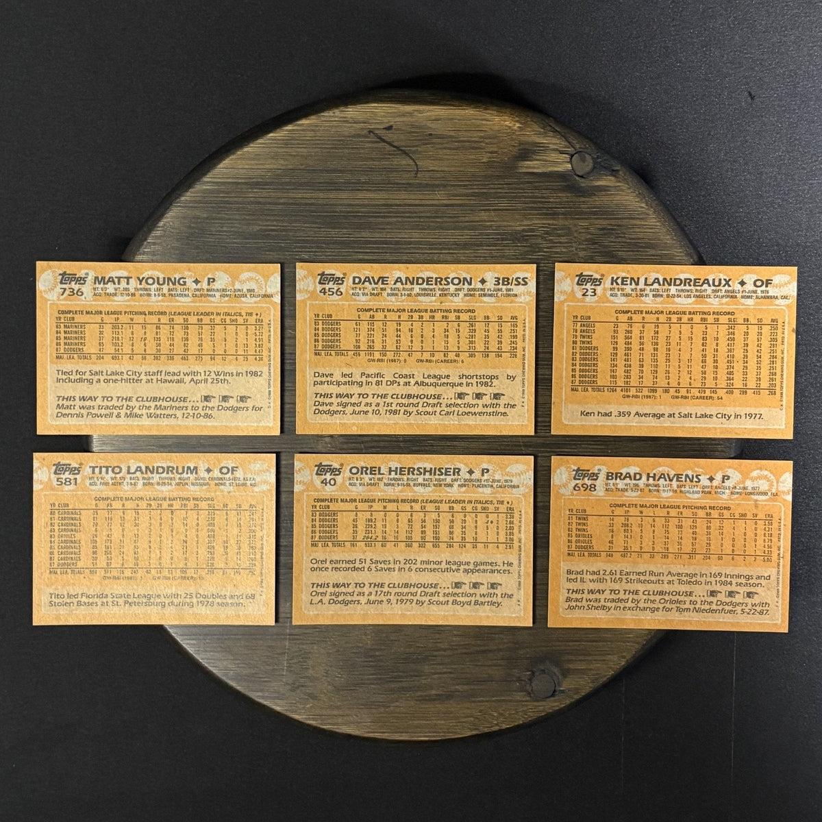 1988 Topps High Grade Cards #736, #456, #23, #581, #40, #698 (Lot Of 6)