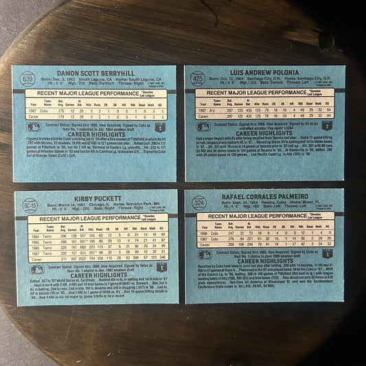 1989 Donruss MVP & Others Card (Lot Of 4) MLB Baseball Trading Cards