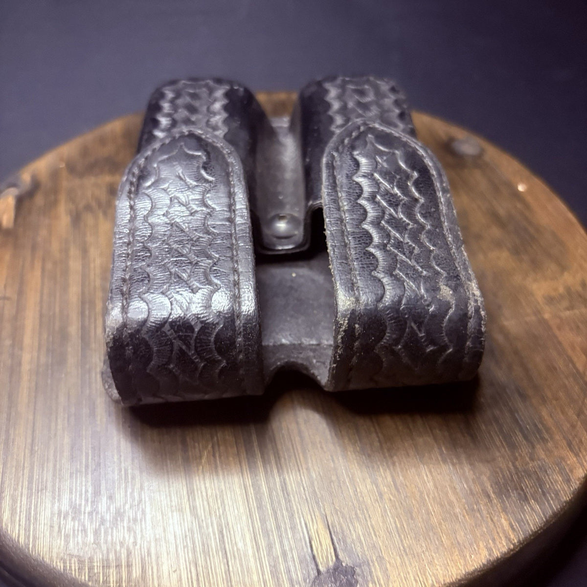Safariland Double Magazine Pouch GLOCK 20/21 Leather 77 Basketweave Hidden Snap