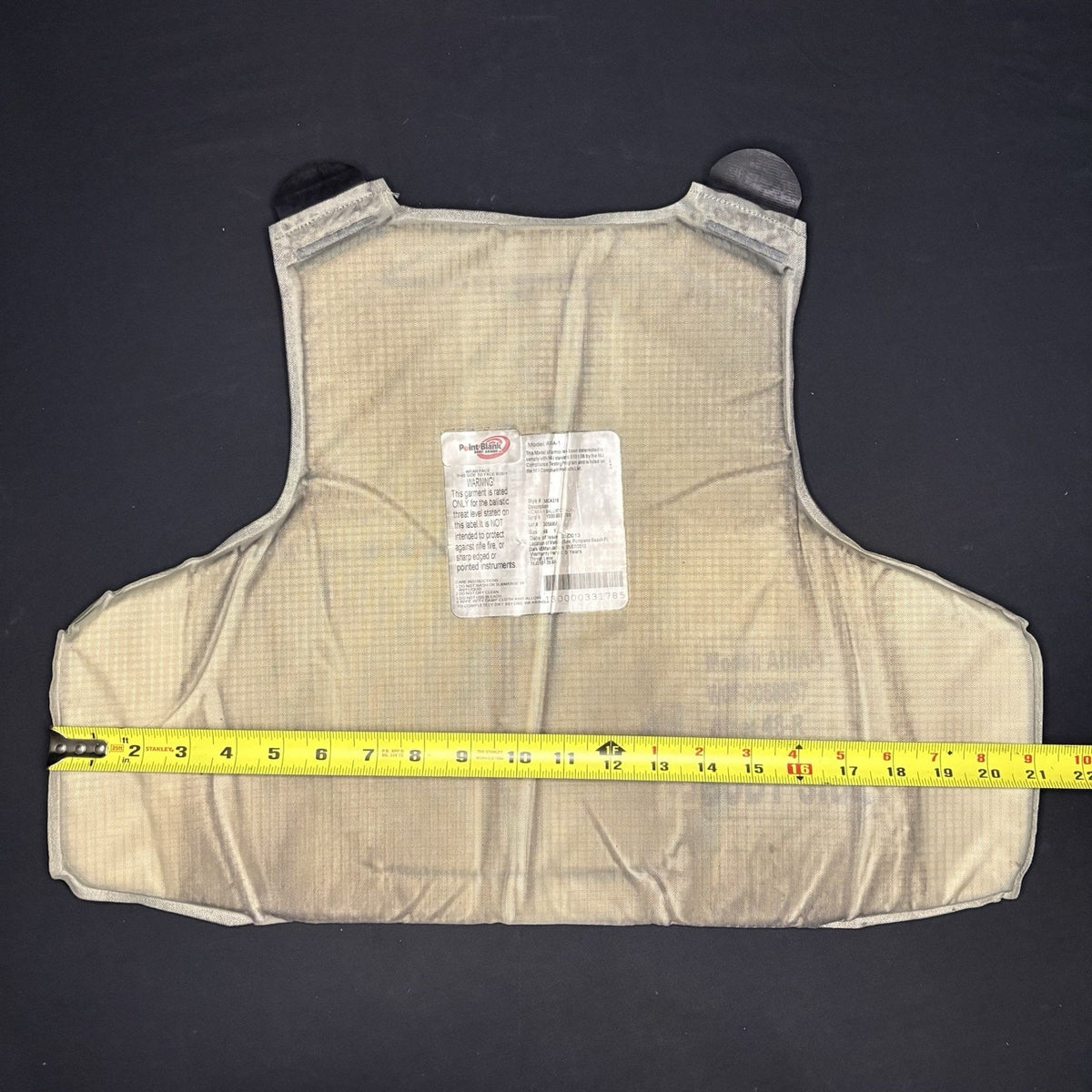PB Armor 3A Bullet Proof Vest IIIA Size Large w/ Trauma Plate Concealable Vest