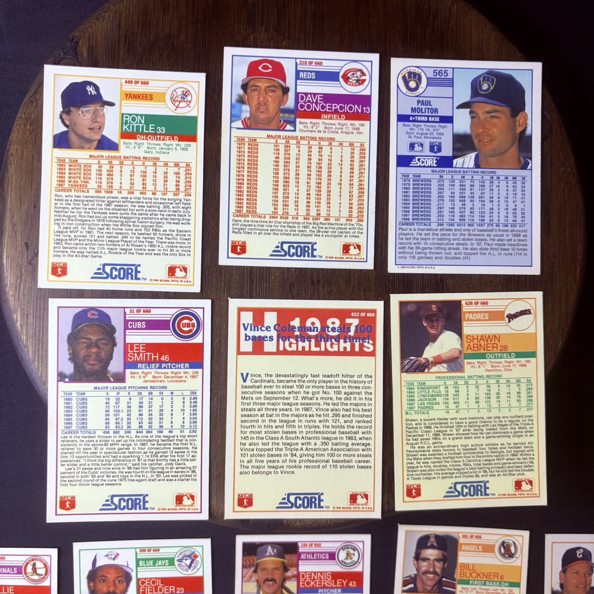 1988 Score High Grade Baseball Card Lot Of (21) NM Cards