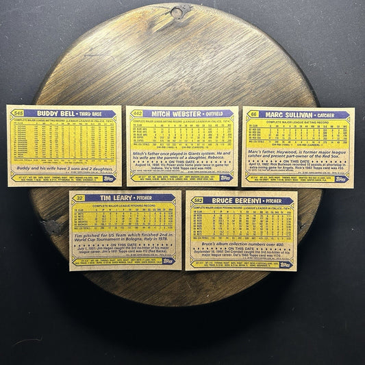 1987 Topps High Grade Cards #545, #442, #66, #32, #582 Trading Card (Lot Of 5)