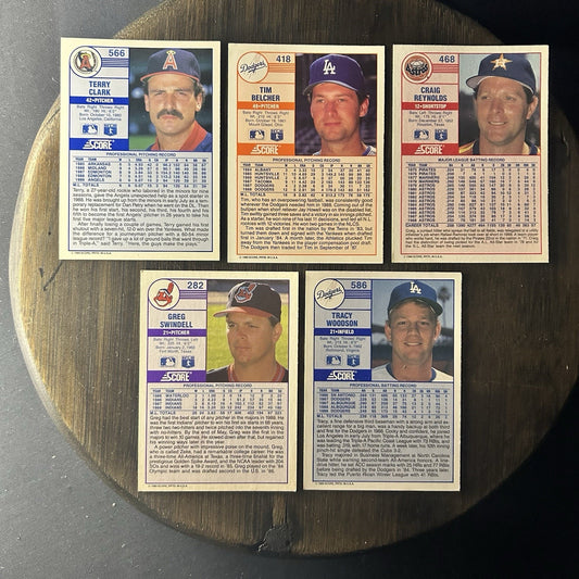 1989 Score High Grade Cards #566, #418, #468, #282, #586 MLB (Lot Of 5)
