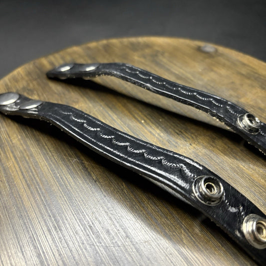 DutyMan Belt Keeper Skinny Tooled Leather 7.25” Hidden Double Snaps (2 Lot)