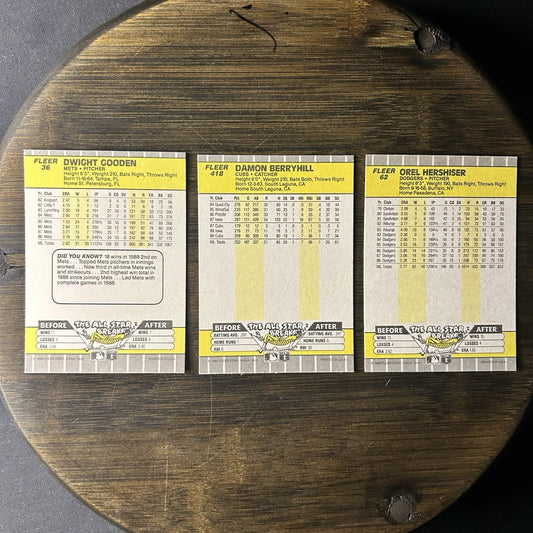1989 Fleer MLB High Grade (Lot Of 3) Trading Cards