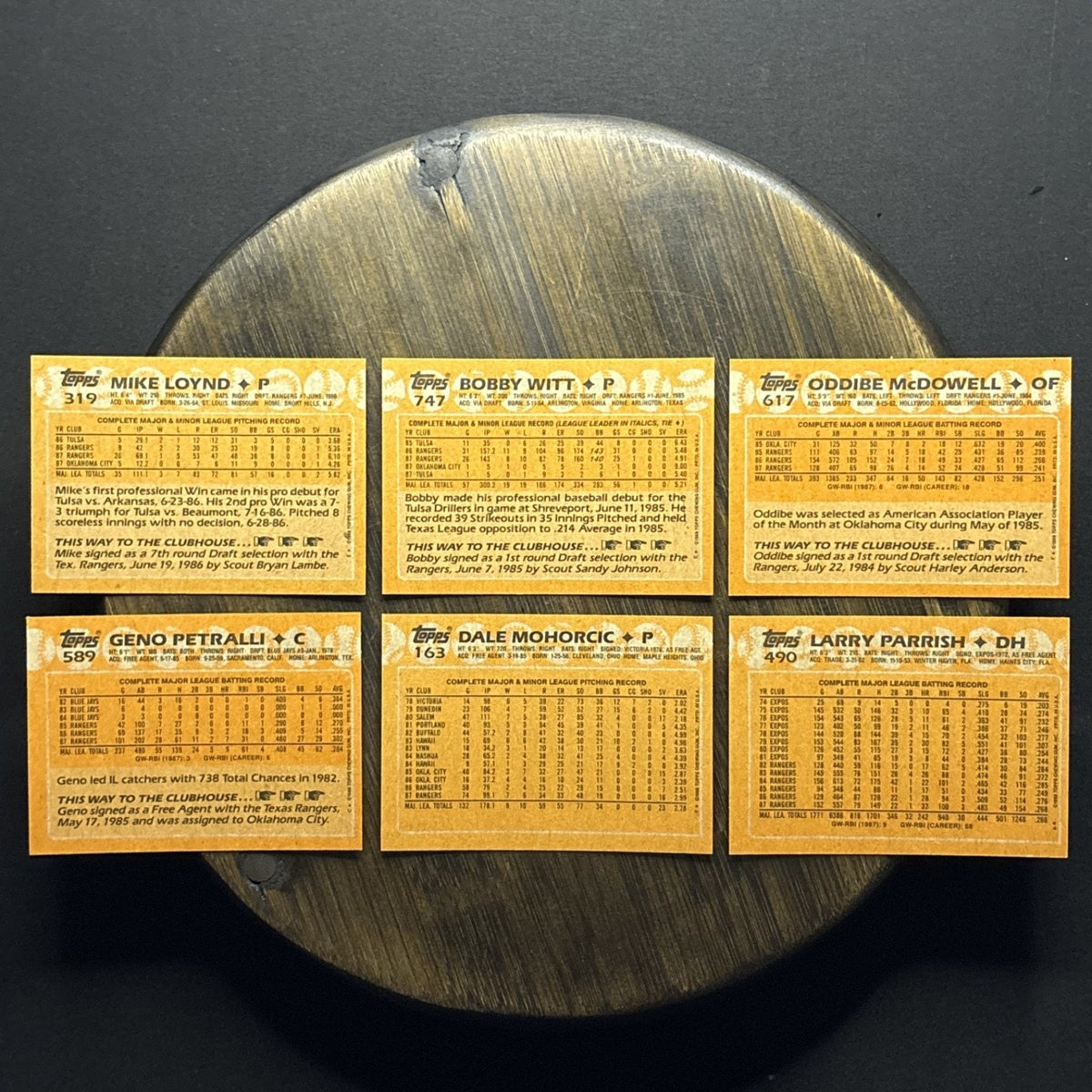 1988 Topps High Grade Cards #319, #747, #617, #589, #163, #490 (Lot Of 6)