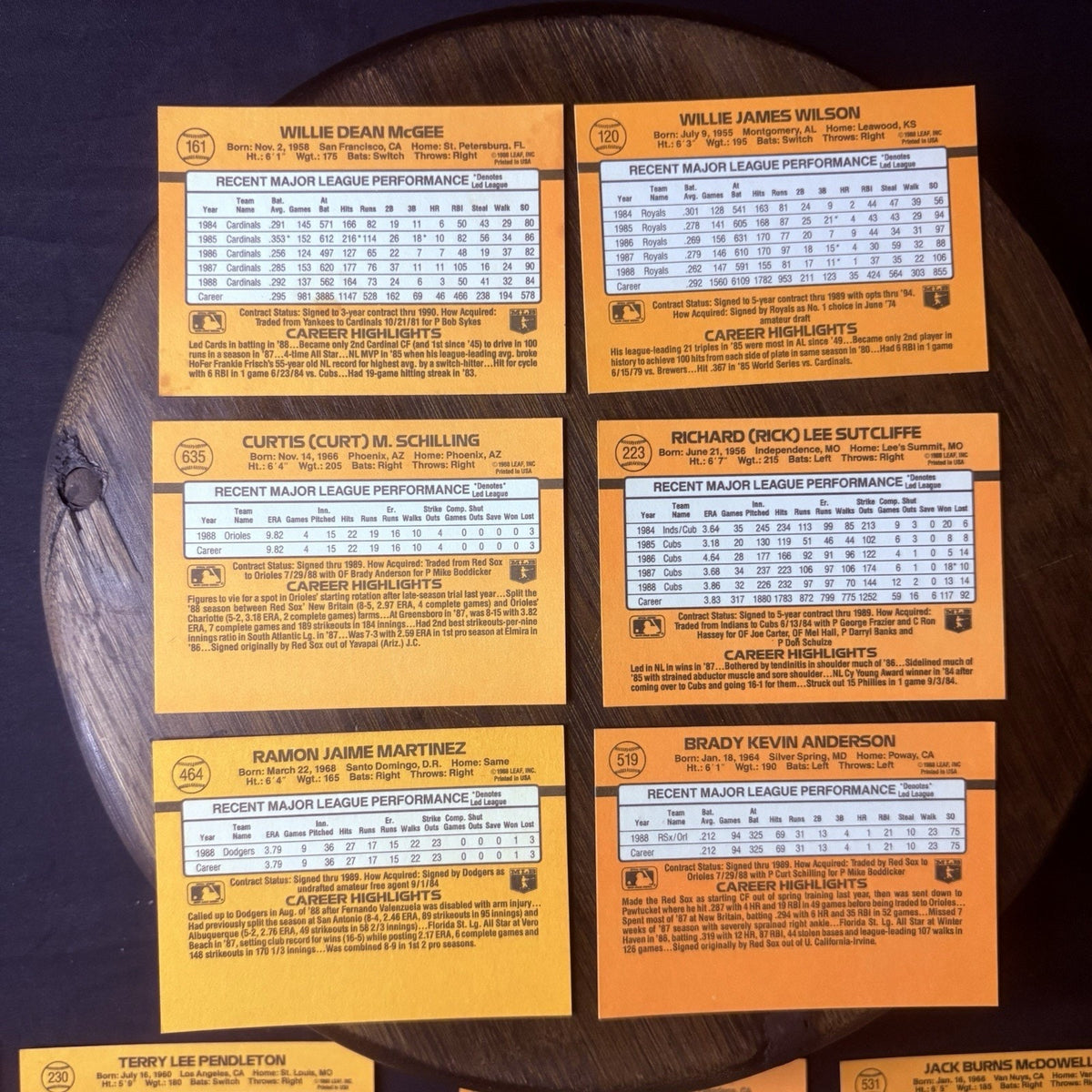1988 Donruss High Grade Baseball Lot Of (21) Cards All NM See Photos