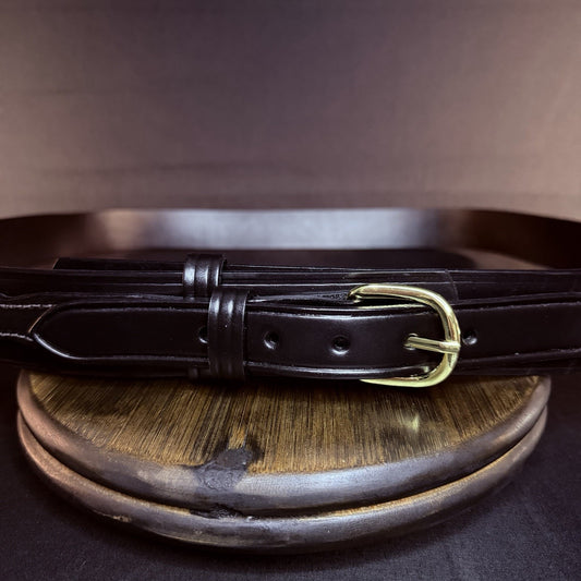 Gould and Goodrich Ranger Belt Size 60" Plain Black Leather Brass Buckle NGT-60B