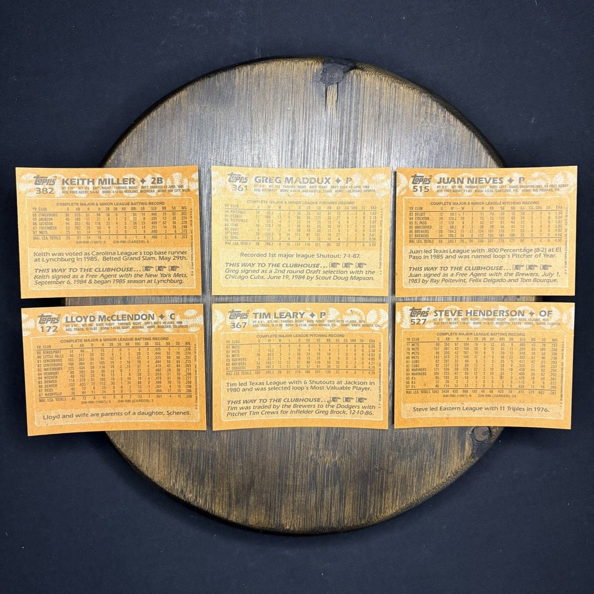 1988 Topps High Grade Cards #382, #361, #515, #172, #367, #527 (Lot Of 6)