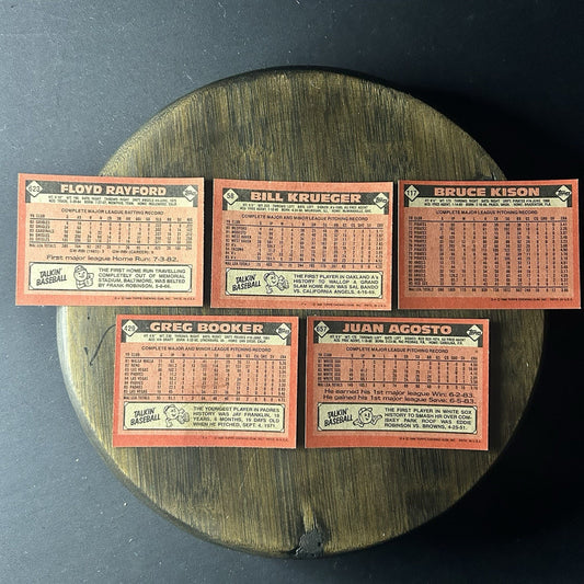1986 Topps High Grade Cards #623, #58, #117, #429, #657 MLB Baseball (Lot Of 5)