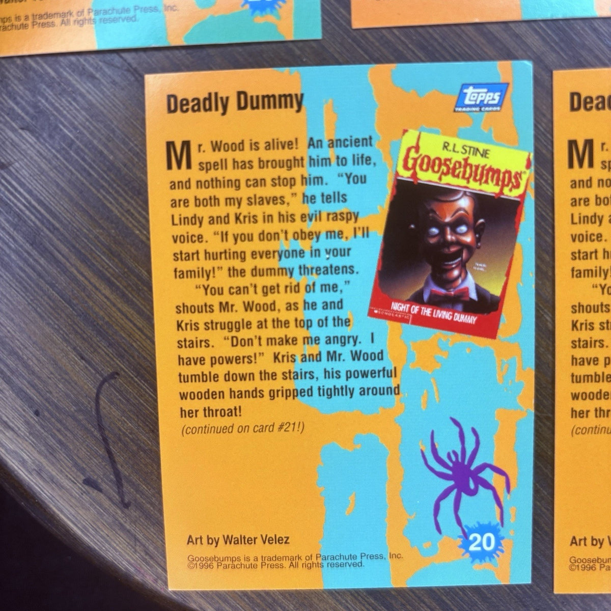 1996 Topps Goosebumps Lot Of (5) #20 Deadly Dummy High Grade Topps Trading Cards