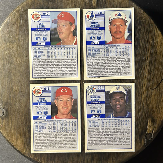 1989 Score Baseball Trading Card Lot Of (4)