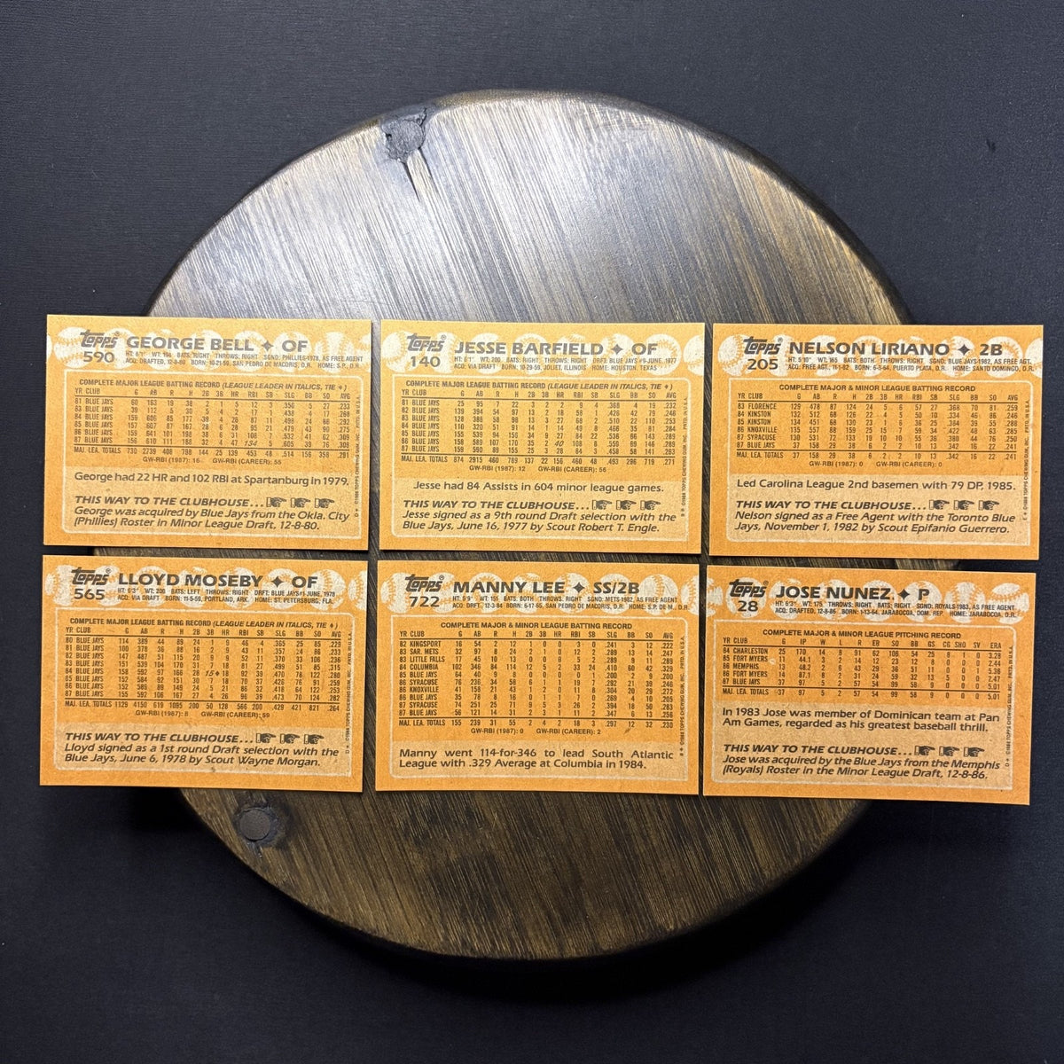 1988 Topps High Grade Cards #590, #140, #205, #565, #722, #28 (Lot Of 6)