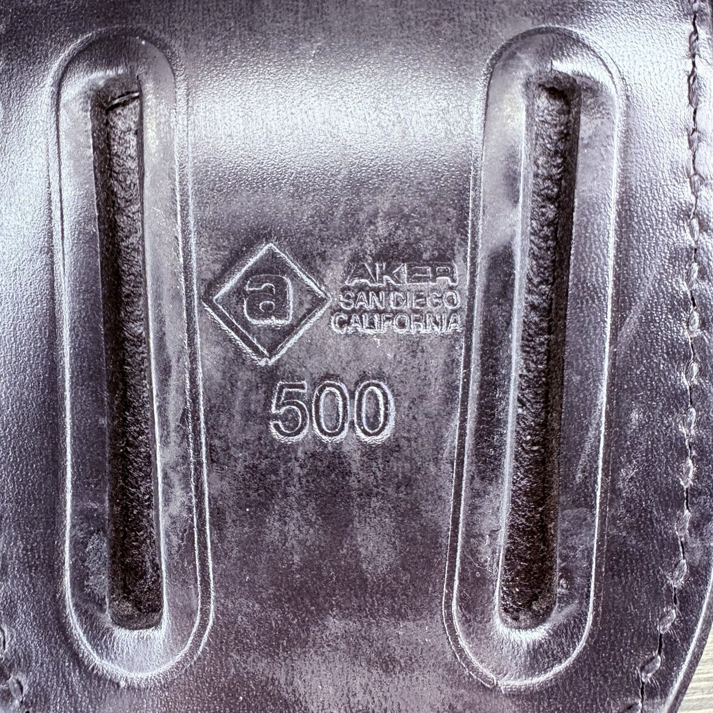 Aker 500 Handcuff Case, Leather Black Basket w/ Chrome Snap Weave Round9