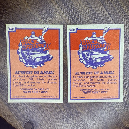 (Lot Of 2) 1989 Topps Back to the Future II #64 "Retrieving The Almanac" Card1
