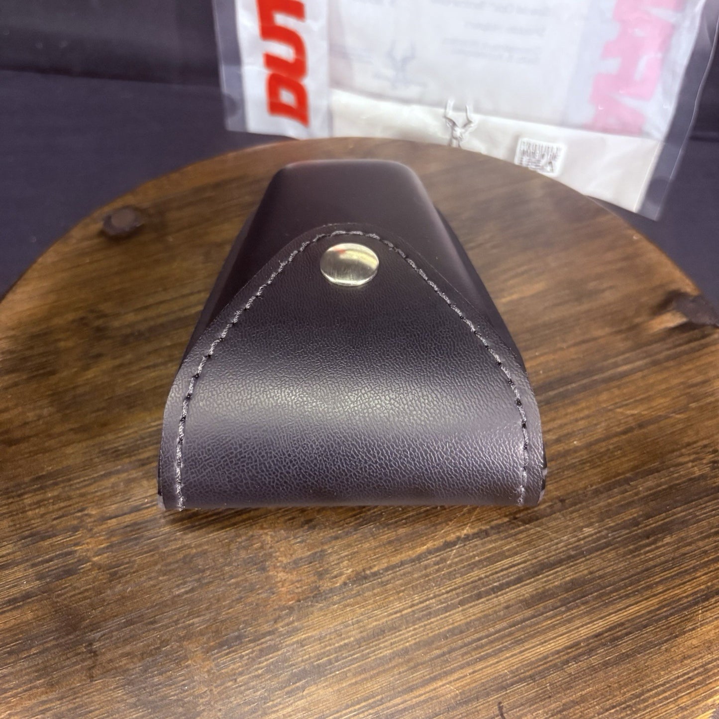 Safariland Duty Gear 190 Handcuff Pouch Plain Black Leather Top Flap Chrome Snap9
