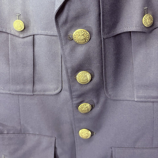 US Air Force Service Jacket Size 35S USAF Uniform Enlisted Men's Dress Blue Coat1
