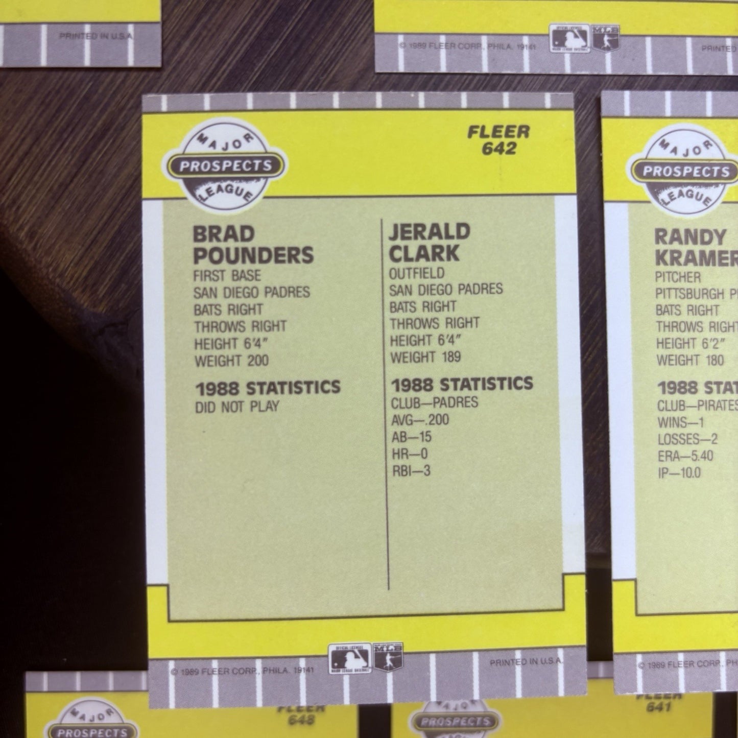 1989 Fleer Baseball Major League Prospects Trading Cards (Lot Of 12) High Grade23