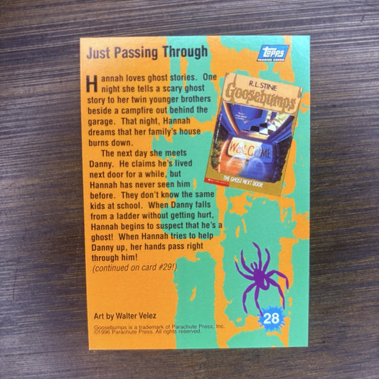 1996 Goosebumps Just Passing Through #28 High Grade Trading Card, See Photos1