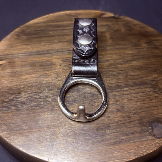 PR-24 Baton Ring Metal Chrome Ring & Double Snap Black Basket Weave1
