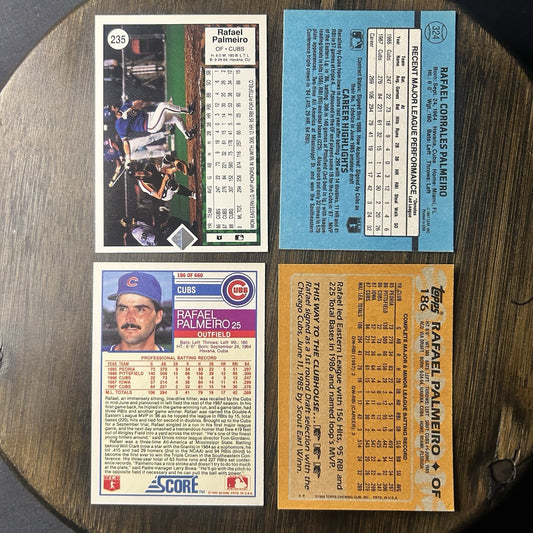 (4) 1988 Rafael Palmeiro Trading Card Lot #235, #324, #1861