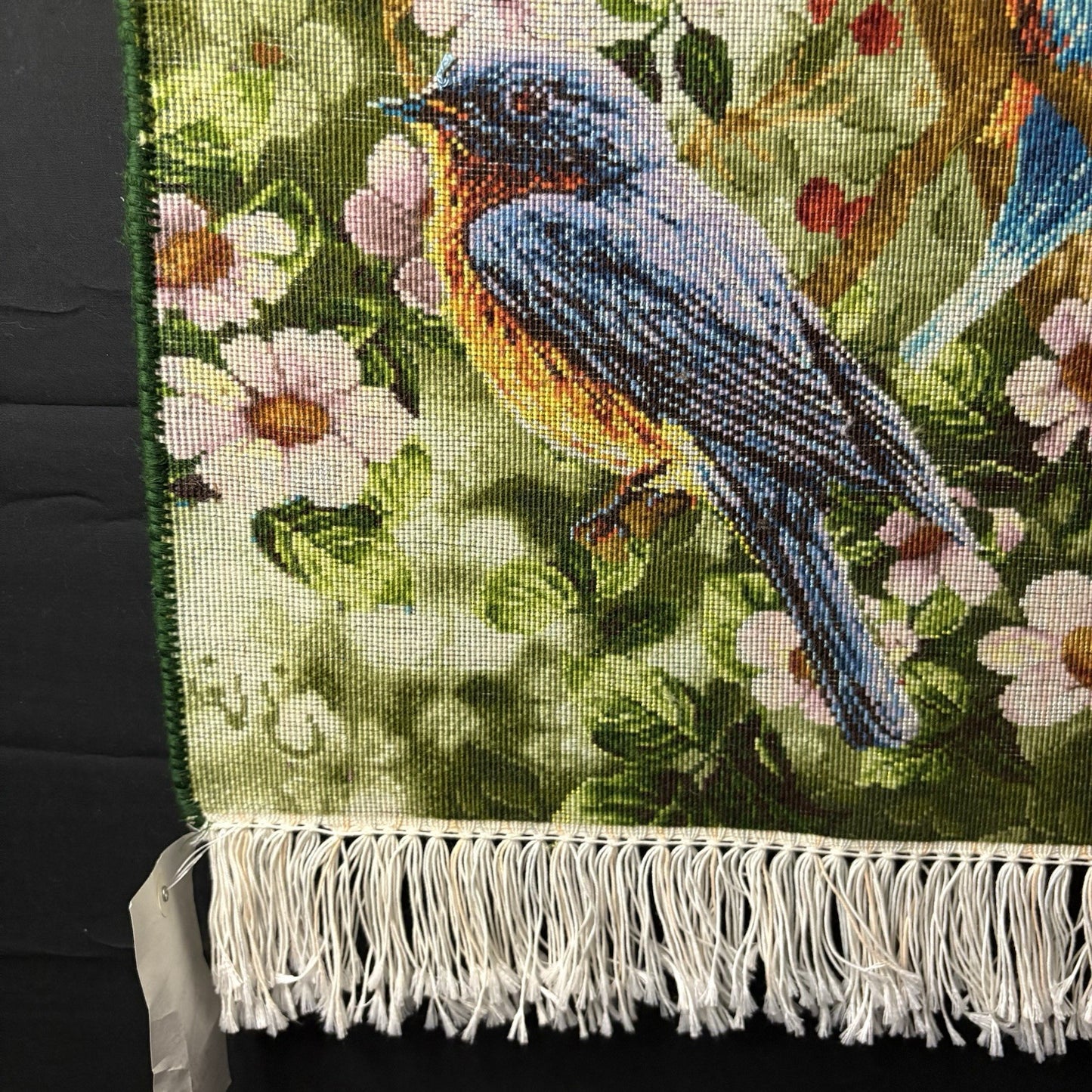 Persian Pictorial Rug Hand Knotted Birds 24”x16” 60X40cm 224KPSI w/Rug Hangers21