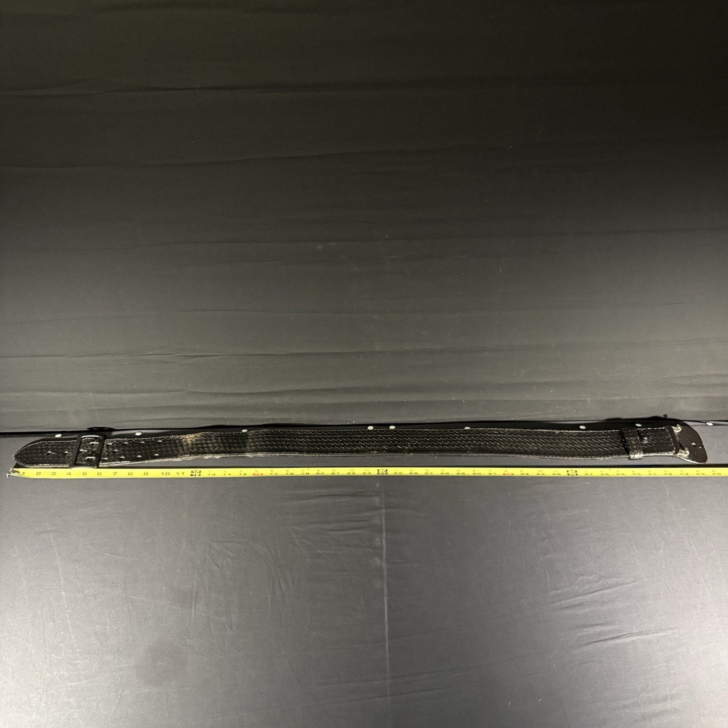 Black Basket Weave Leather Duty Belt 34” Waist ~JS Leather~ Black Metal Buckle7