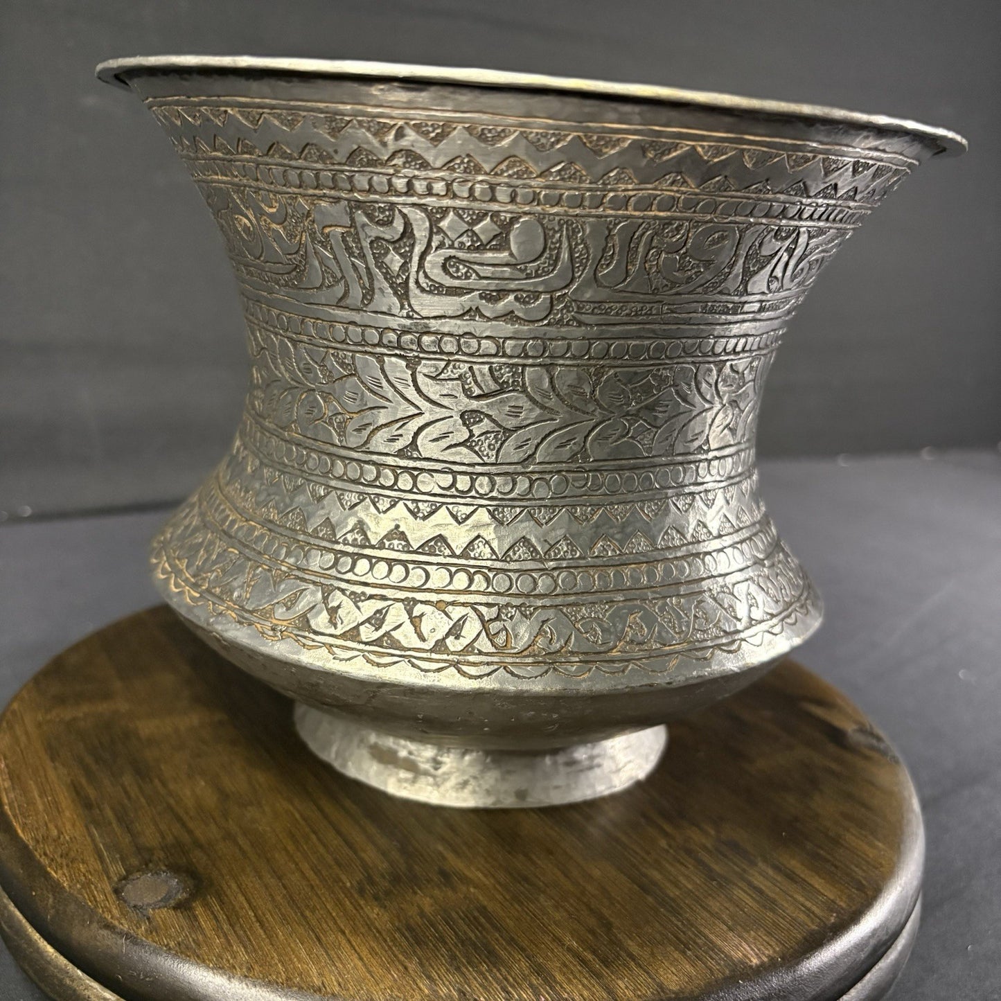 Copper Vessel Hand Hammered Islamic Calligraphy Tinned Qajar Era Late 1800s20