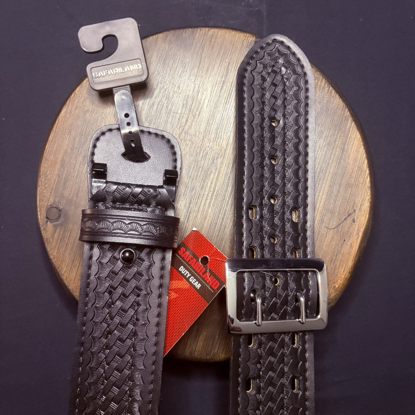Safariland Model 87 Duty Belt - Size 32 - Sued Lined Basketweave - Black/Chrome7