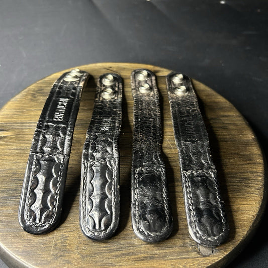 Bianchi Duty Belt Keeper (4) Leather Black Basket Weave With Hidden Double Snaps1