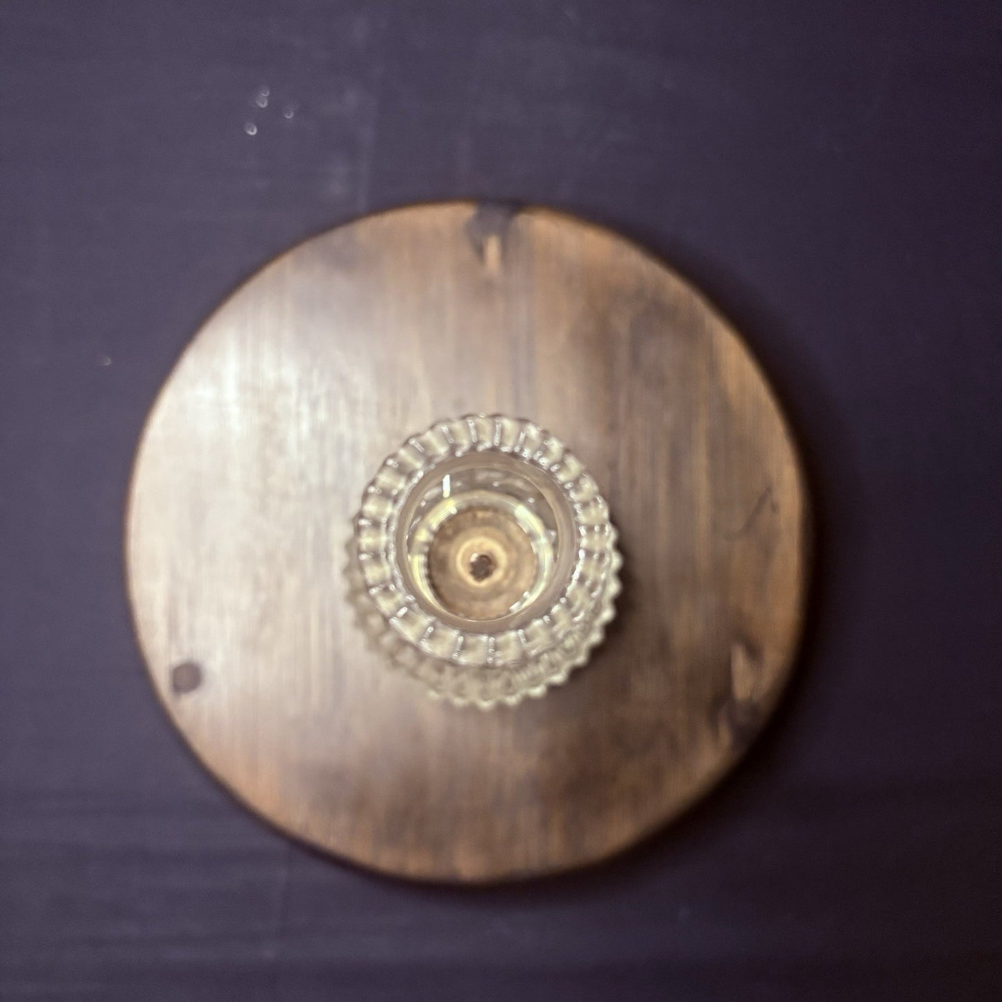 VTG Miniature Hurricane Oil Lamp Lamplight Farms Petite Diamond Cut Crystal Base16