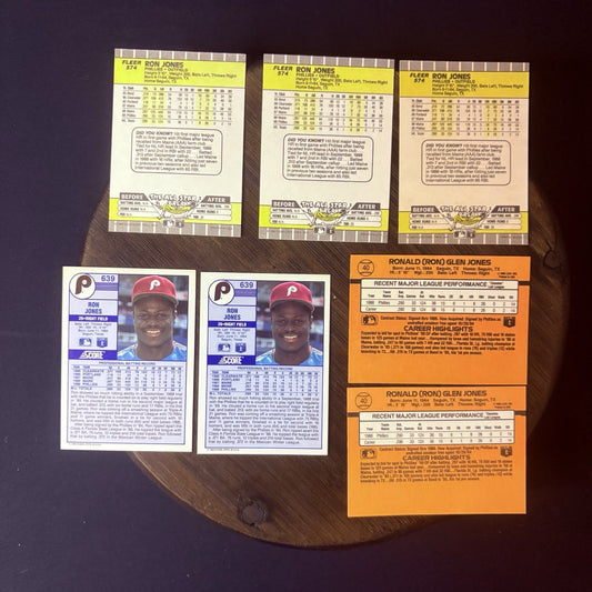 Ron Jones (Lot Of 7) Rated Rookie Cards, Donruss, Fleer, Score #574, #40, #6391