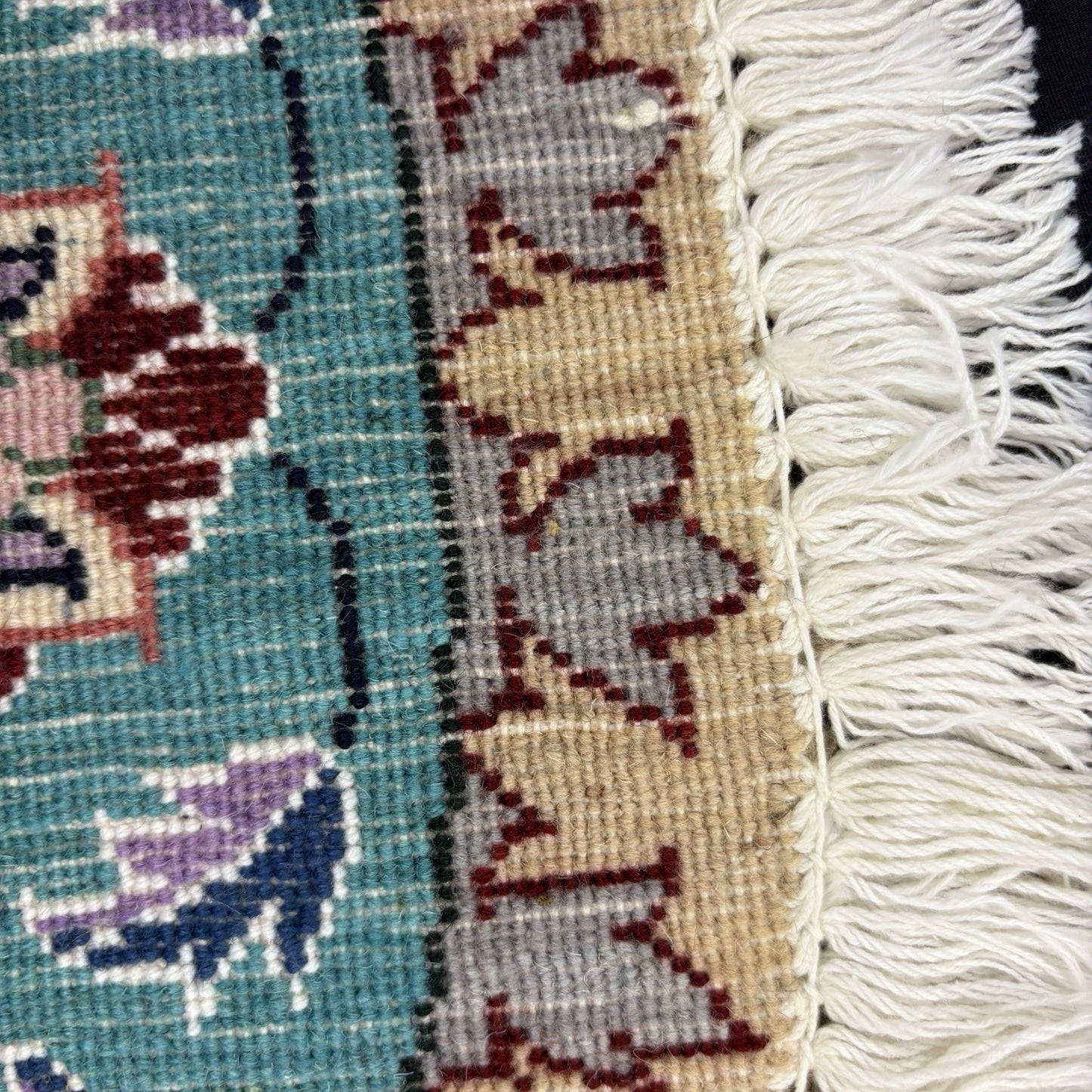 Round Medallion Rug Hand Knotted Size 20”x20” Or 50cm Blue Rug17