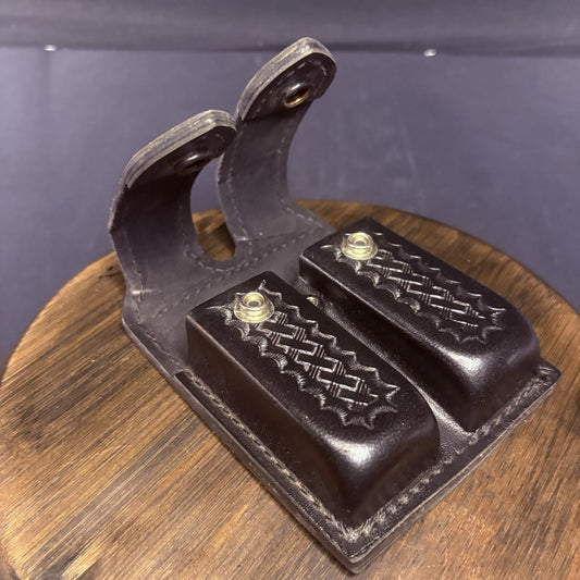 Safariland 77 Double GLOCK 20/21 Magazine Pouch Leather Basketweave Hidden Snap1