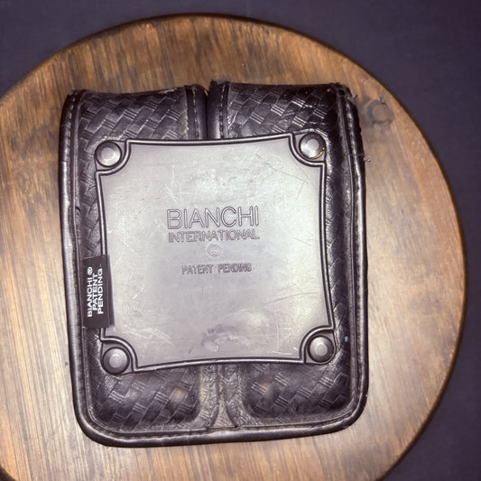 Bianchi Magazine Pouch (Double Stack 9mm) Leather Basket Weave Size 21