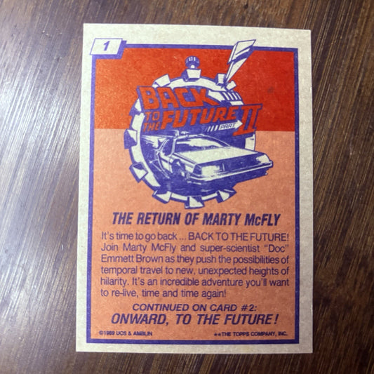Back To The Future 2 1989 Topps #1 Title Card Will Grade High, See Photos1