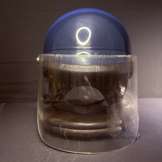 Vintage Police Riot Helmet Blue (Size Medium) w/ Removable Face Shield1