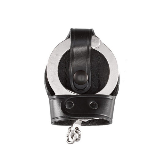 Aker 503 Bikini Handcuff Case Black Plain Leather RARE With Belt Clip1