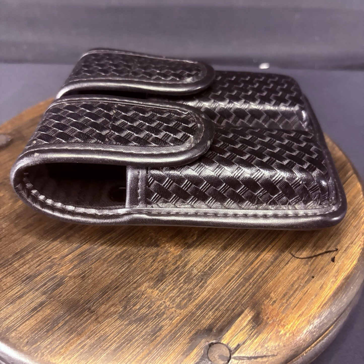 Bianchi 7902 Double Magazine Pouch 10mm/.45 Double Stack Mag Size 4 Basket Weave6