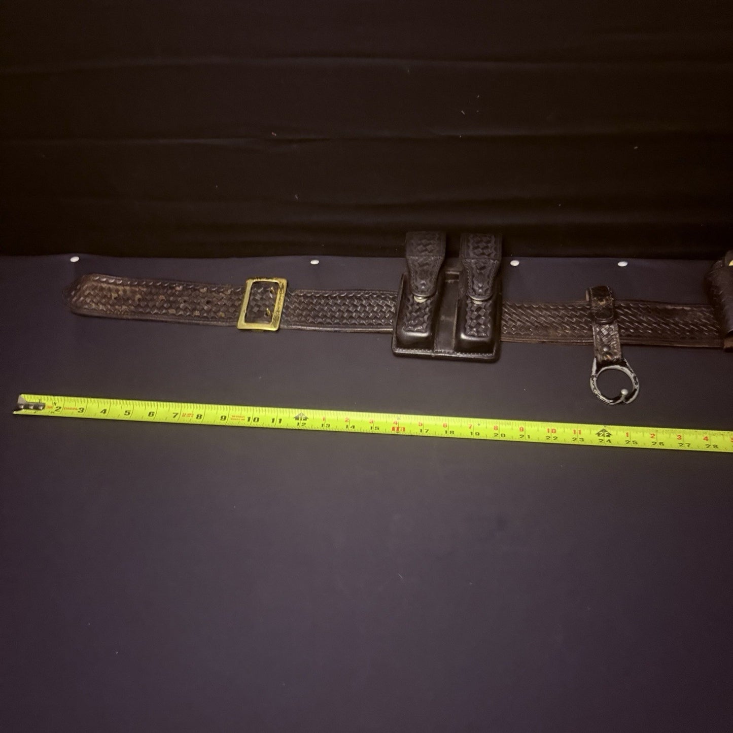 Full Leather Bianchi Duty Belt 38" w/Handcuff Case, Magazine Carrier, Baton Ring20