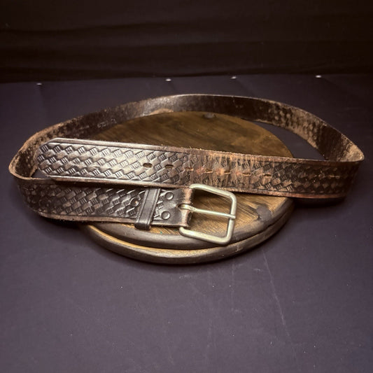 Leather Belt 40" Basket Weave 1